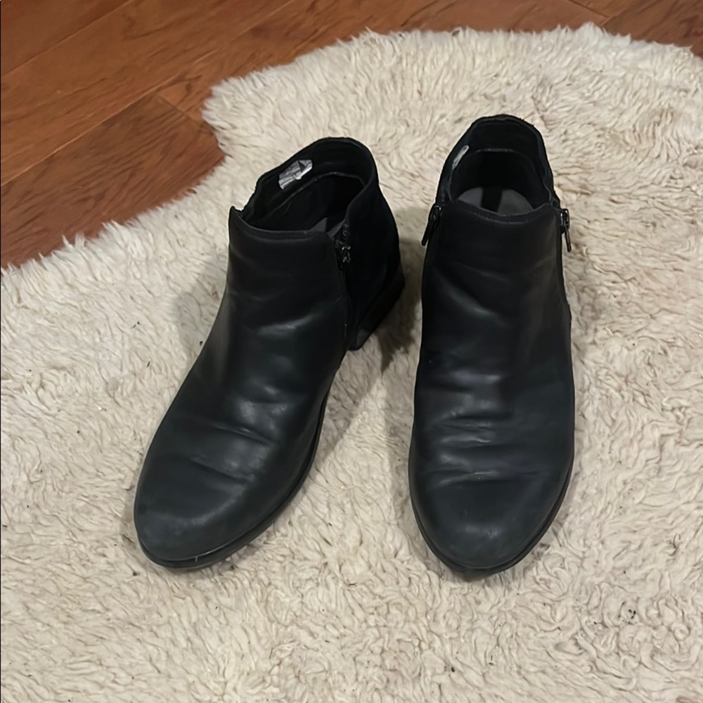 Black Leather Ankle Boots
